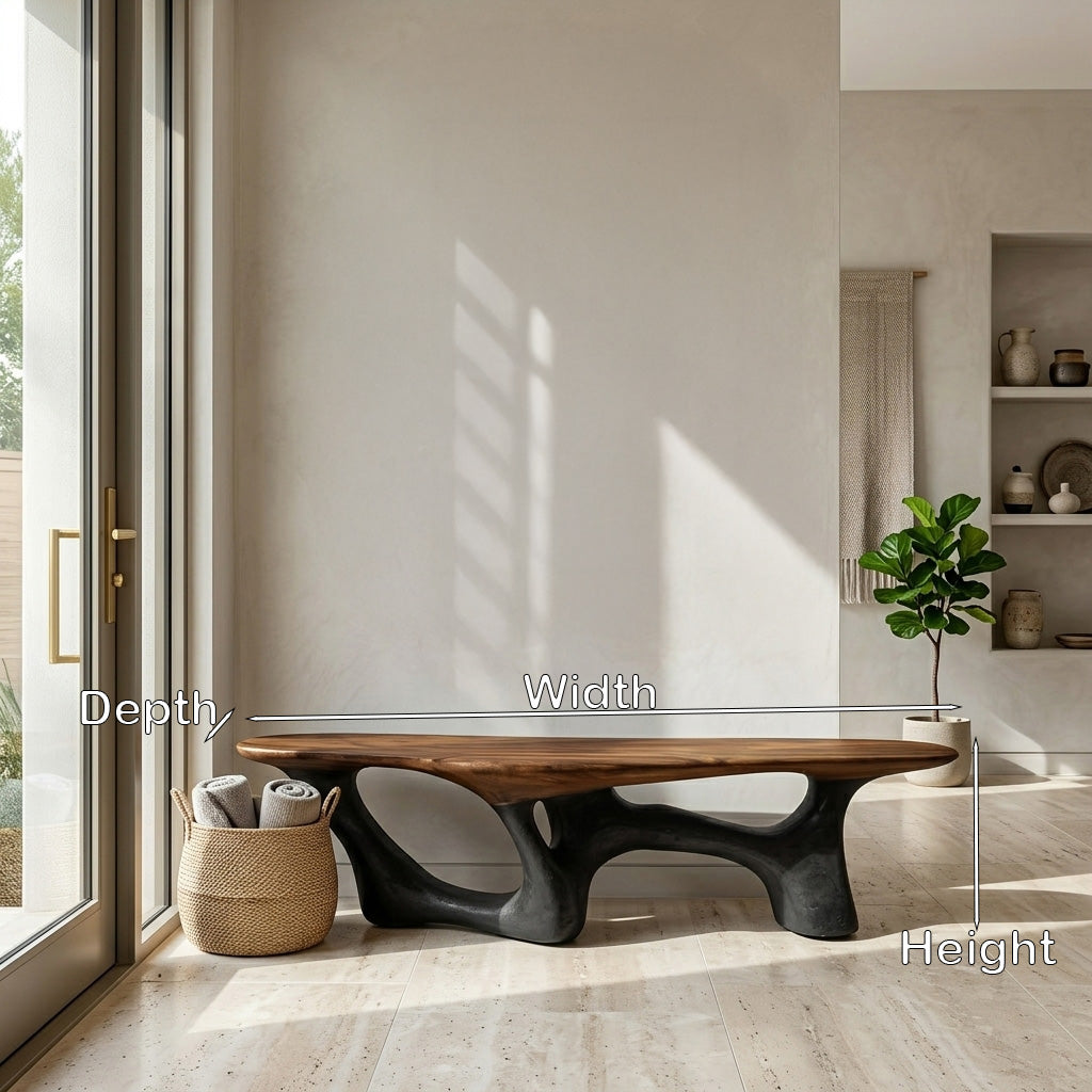 Modern Natural Wood Bench For Living Room Decor