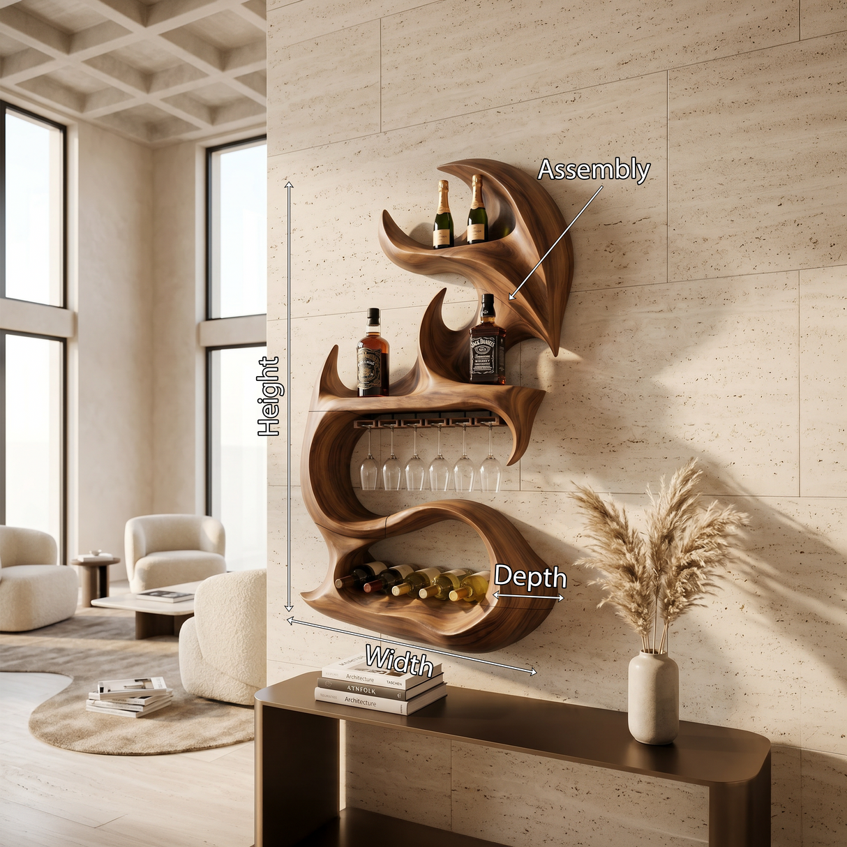 Modern Sculptural Bottle Display For Living Space