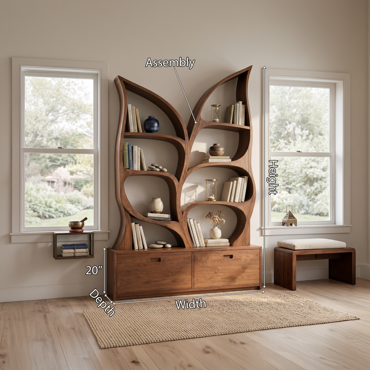 Modern Display Bookshelf For Quiet Reading Room