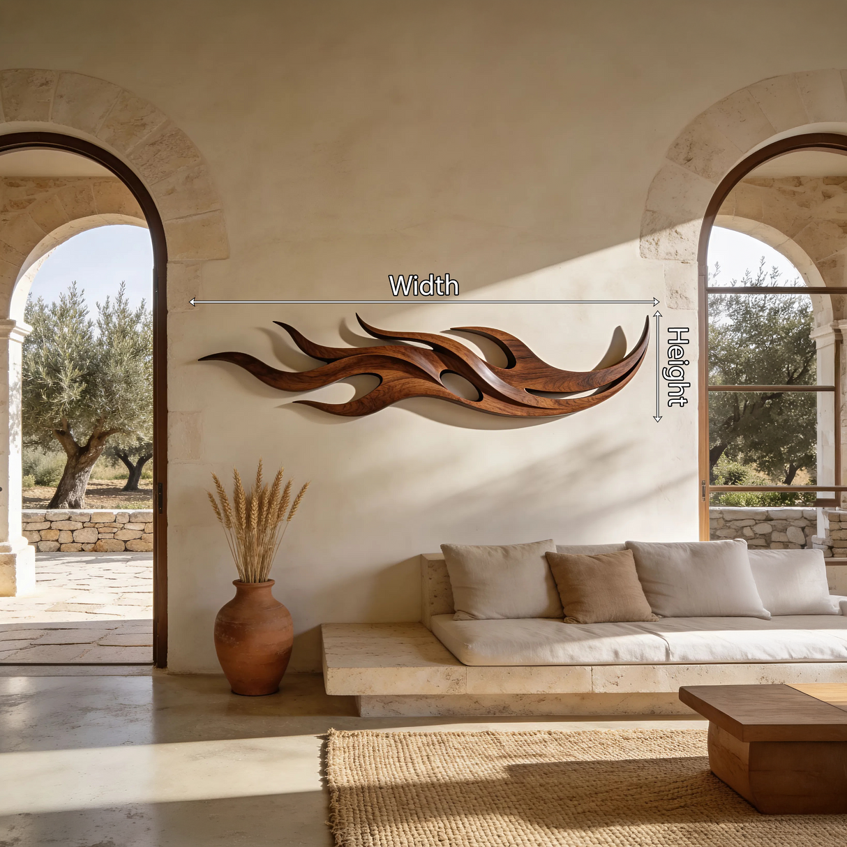Modern Carved Wall Sculpture For Conversation Area Interior