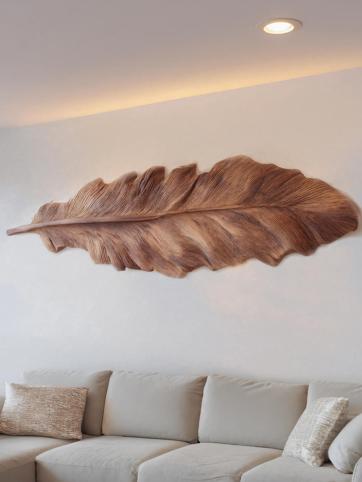 Handcrafted Feather Wall Sculpture For Living Room Decor