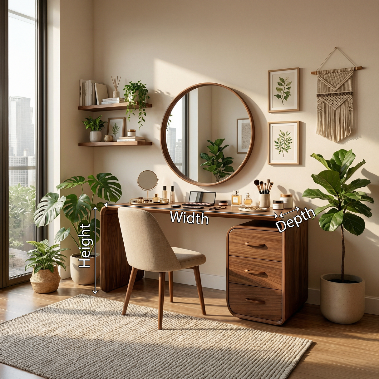 Japandi Vanity Table Walk In Closet Makeup Area Dressing Space