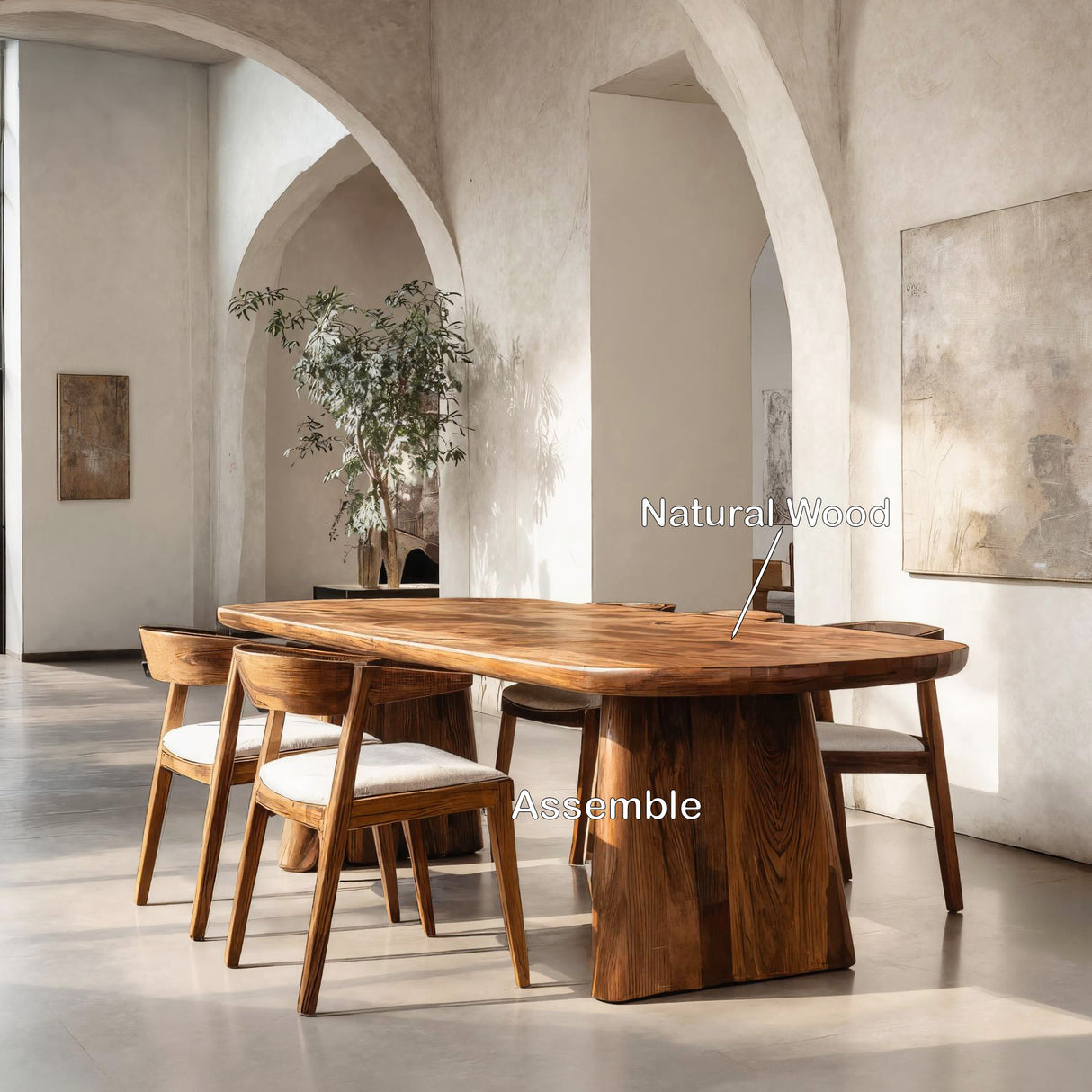 Modern Minimal Dining Table With Sculptural Craftsmanship For Dining Room