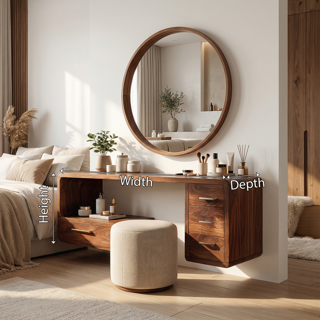Organic Sculptural Vanity Desk Dressing Room Beauty Space Personal Area