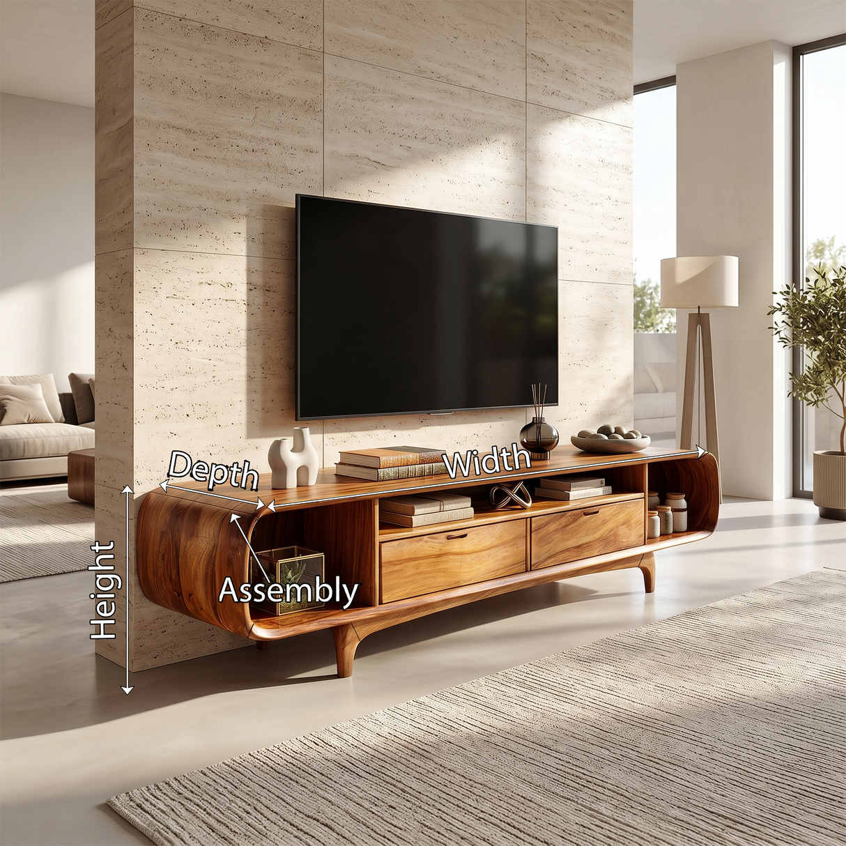 Rustic Walnut TV Cabinet For Lakeside Cabin Retreat
