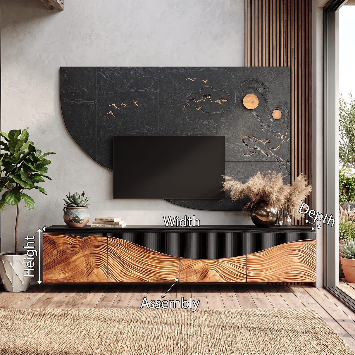Rustic TV Console For Entryway Design Ideas