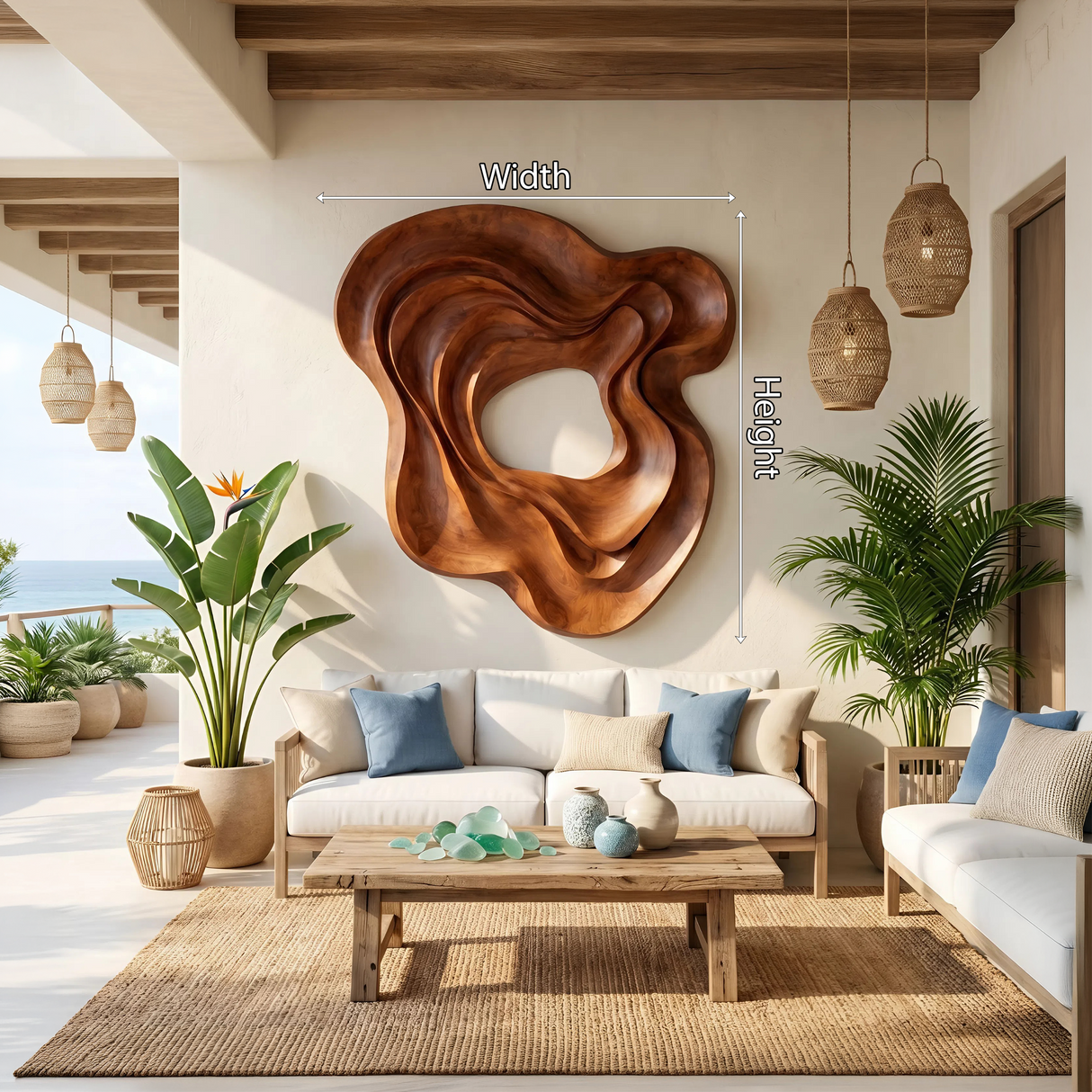 Scandinavian Abstract Wall Panel Decor For Entryway Area
