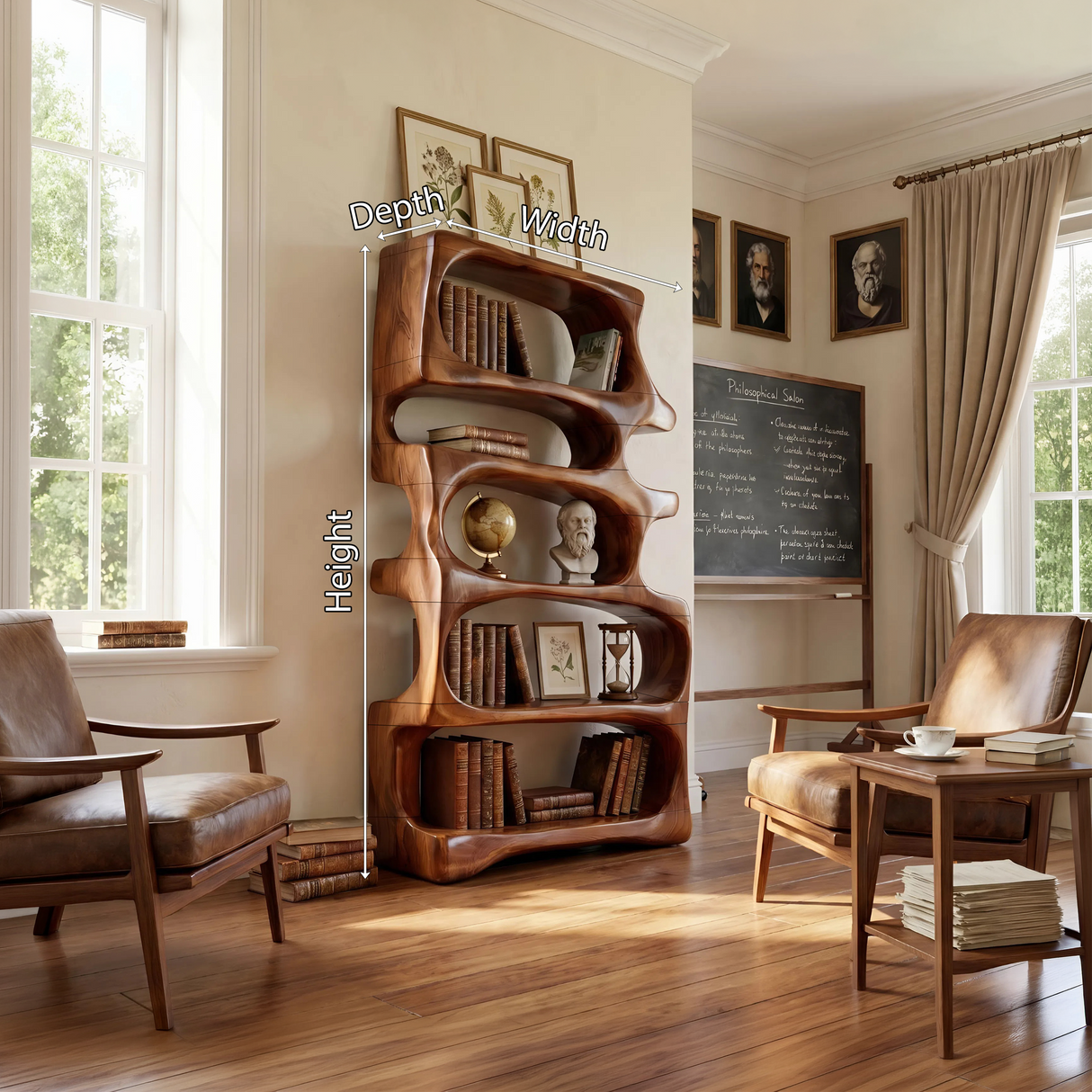 Modern Artistic Bookcase Storage Organizer For Study Room