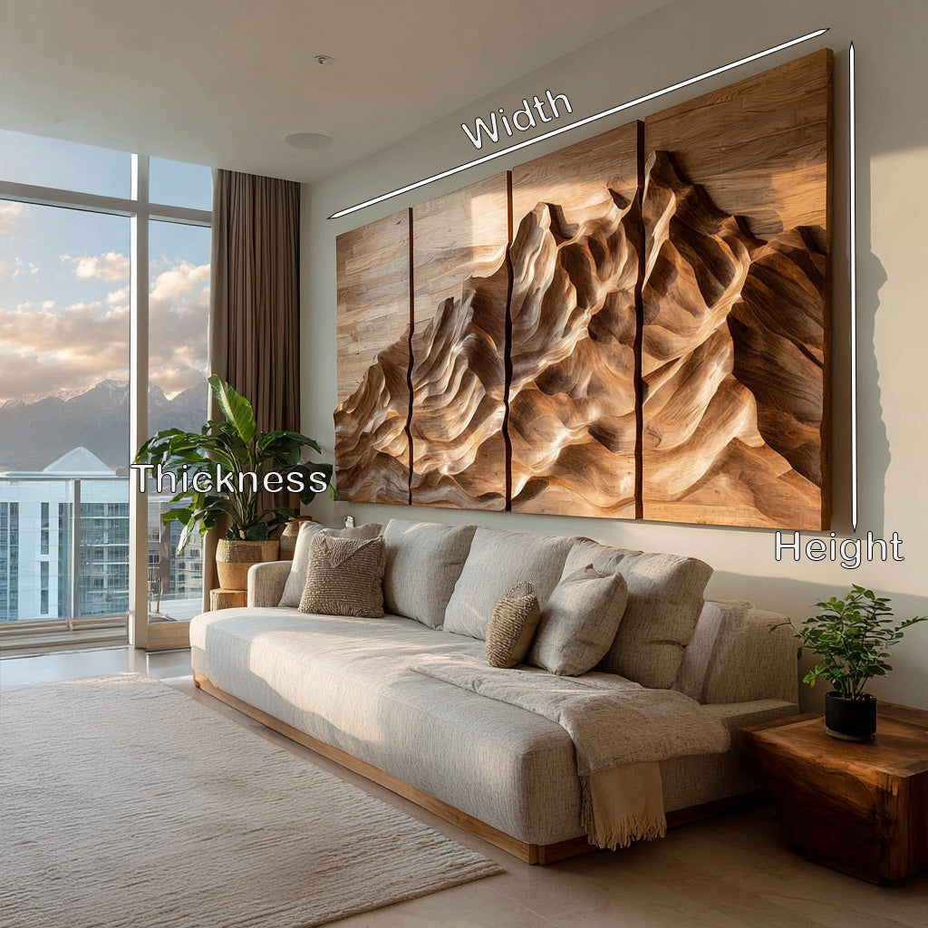 Minimalist Natural Wood Wall Art Set For Home Decor