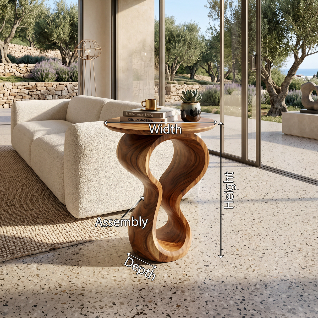 Organic Twisted End Table Villa Living Room
