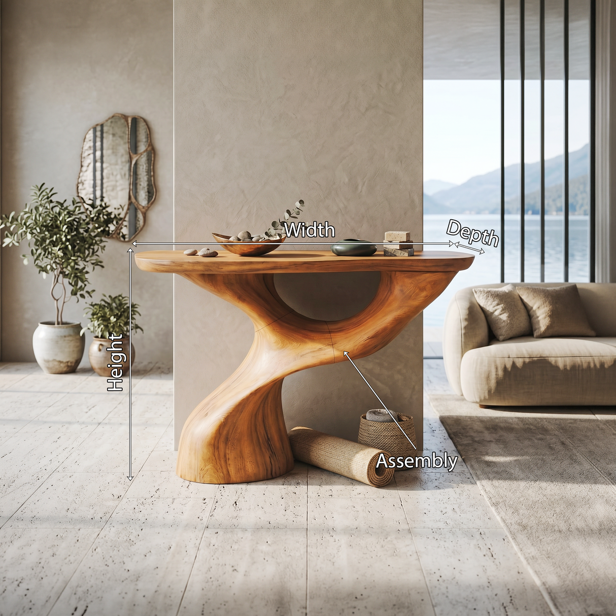 Farmhouse Solid Wood Console Table For Furniture Decor Space