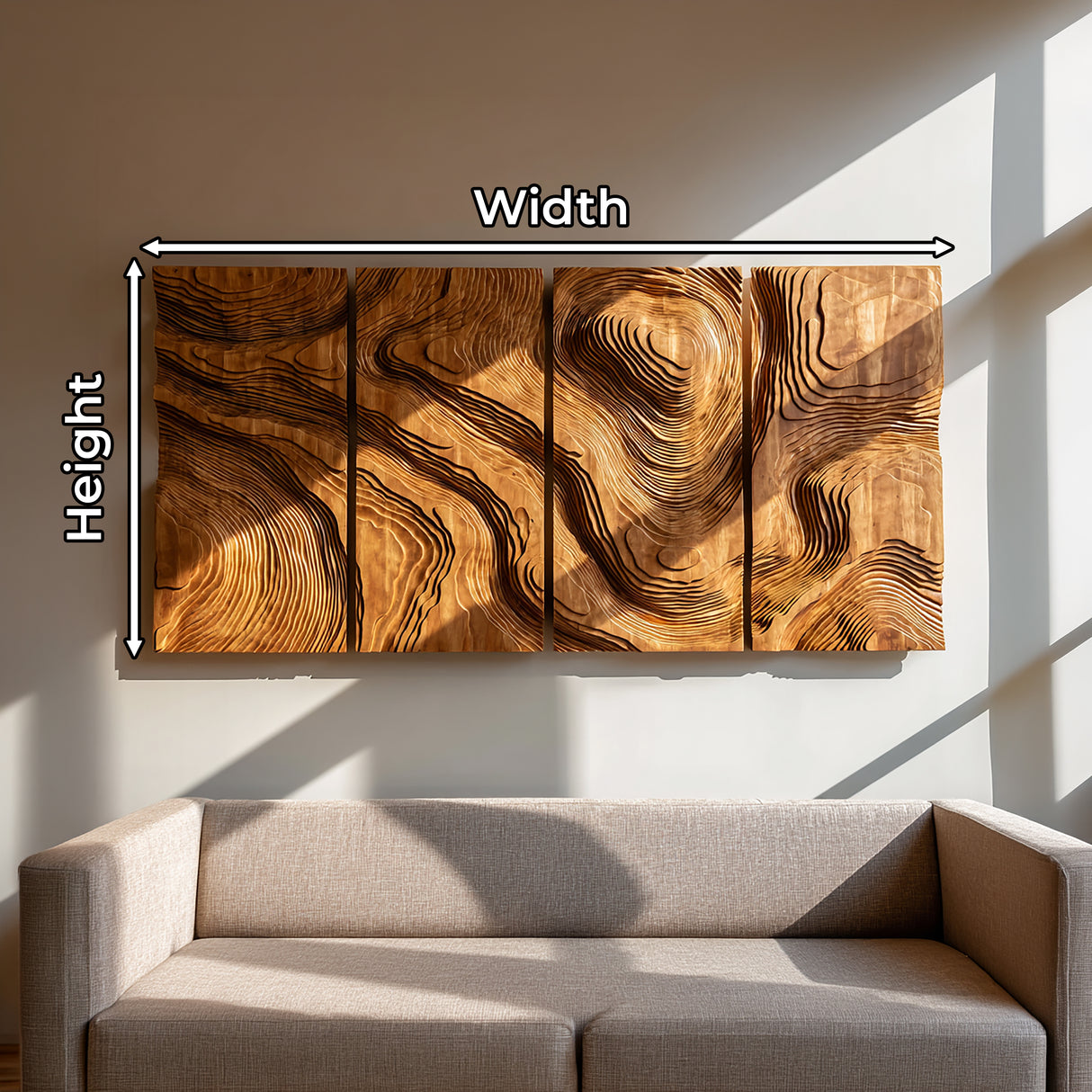 Contemporary Spiral Wood Wall Art For Luxury Living Room Decor