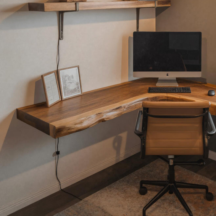 Modern Live Edge Corner Desk For Home Office