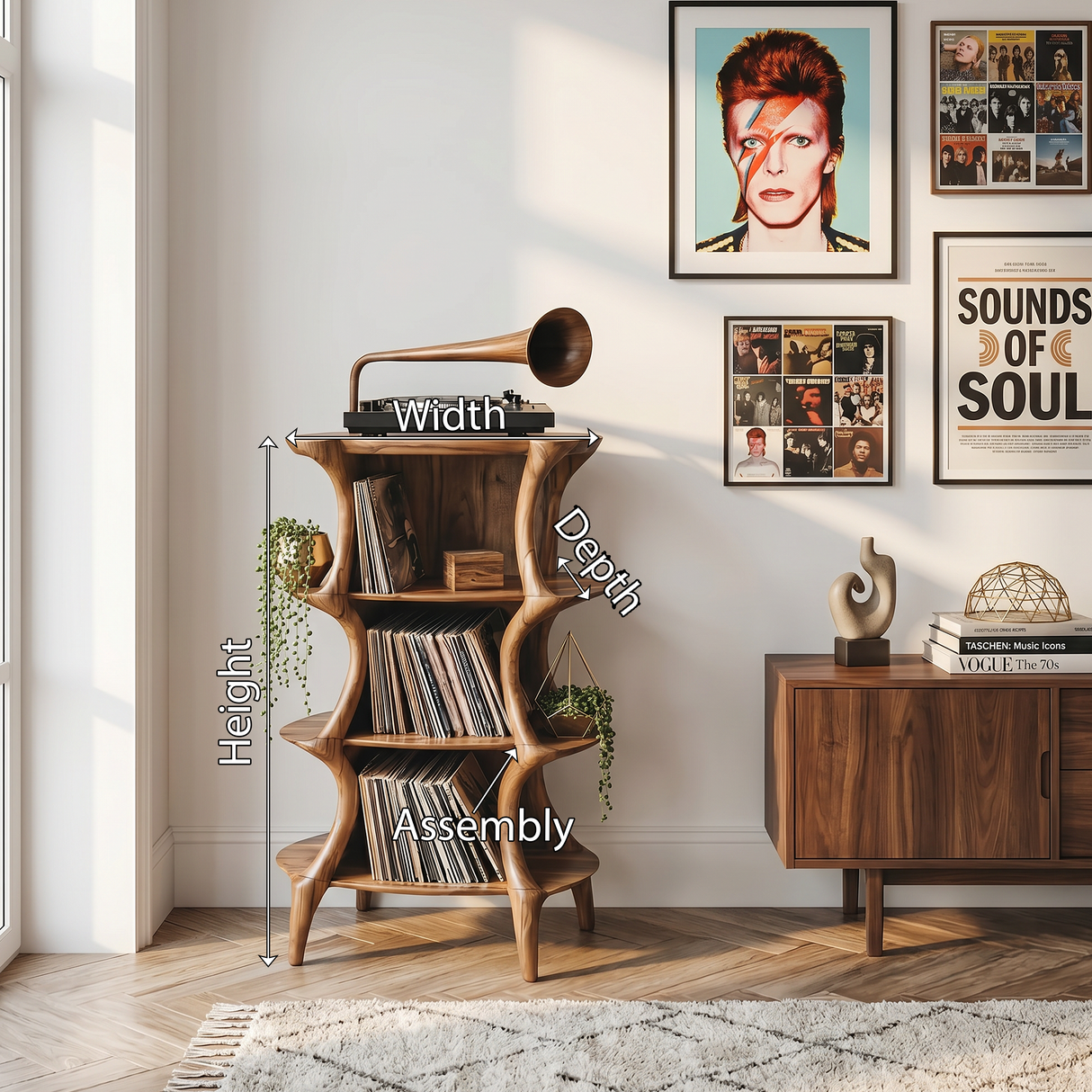 Farmhouse Style Record Stand For Entryway Design