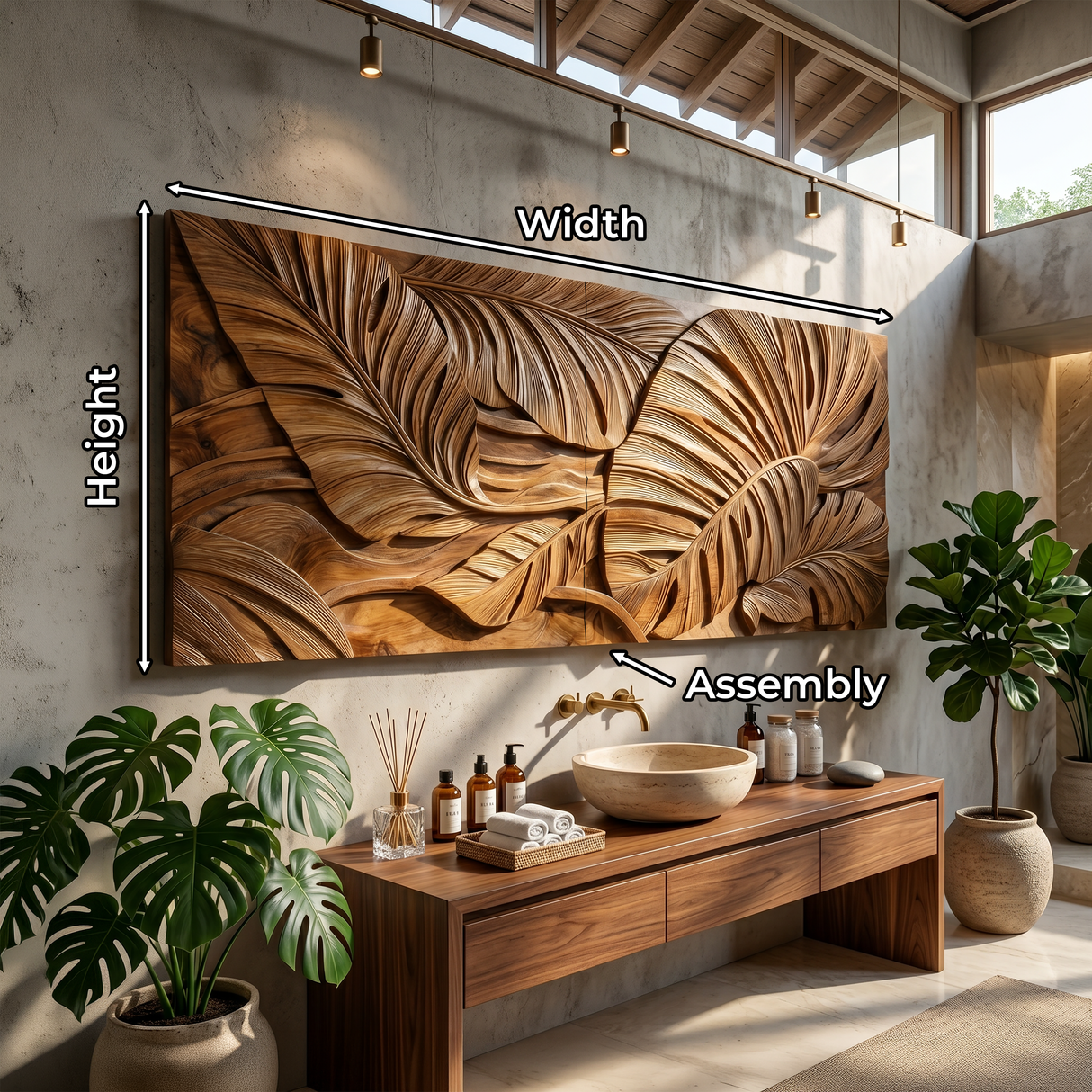Luxury Wall Art With Botanical Relief For Foyer