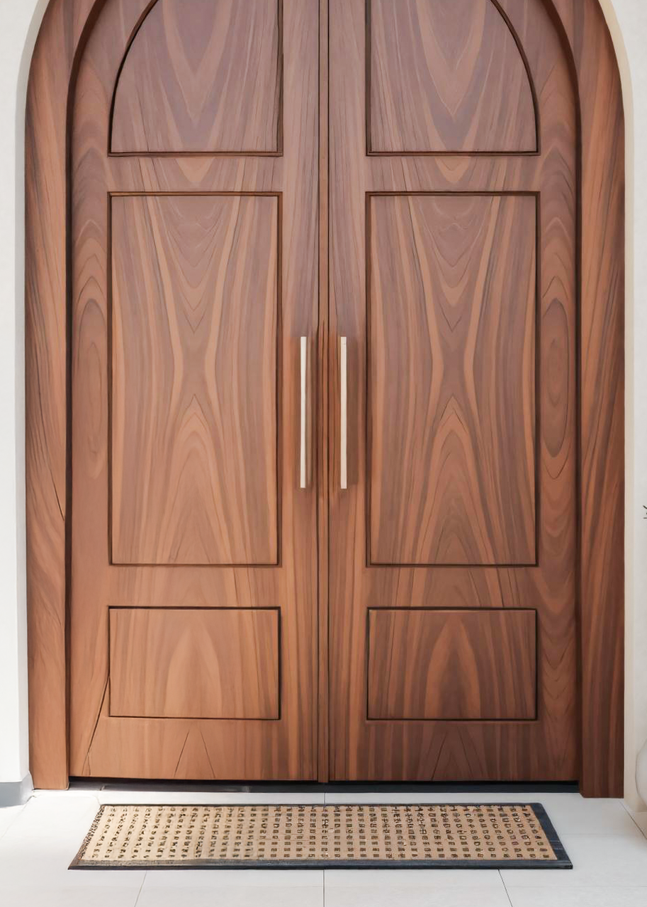 Rustic Arched Double Front Door For Villa Or Farmhouse