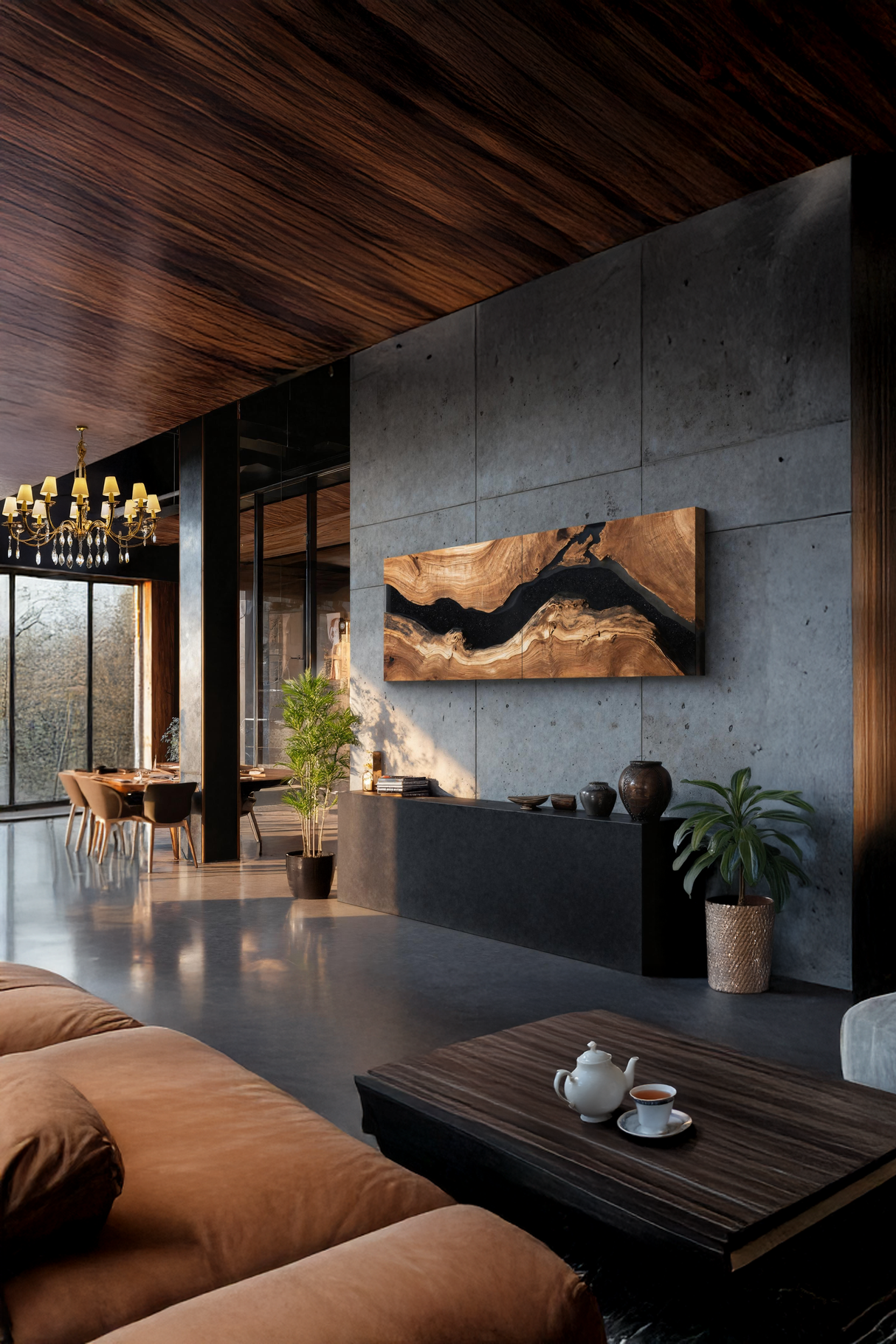 Handcrafted Wooden Rectangular Wall Art For Living Room Decor