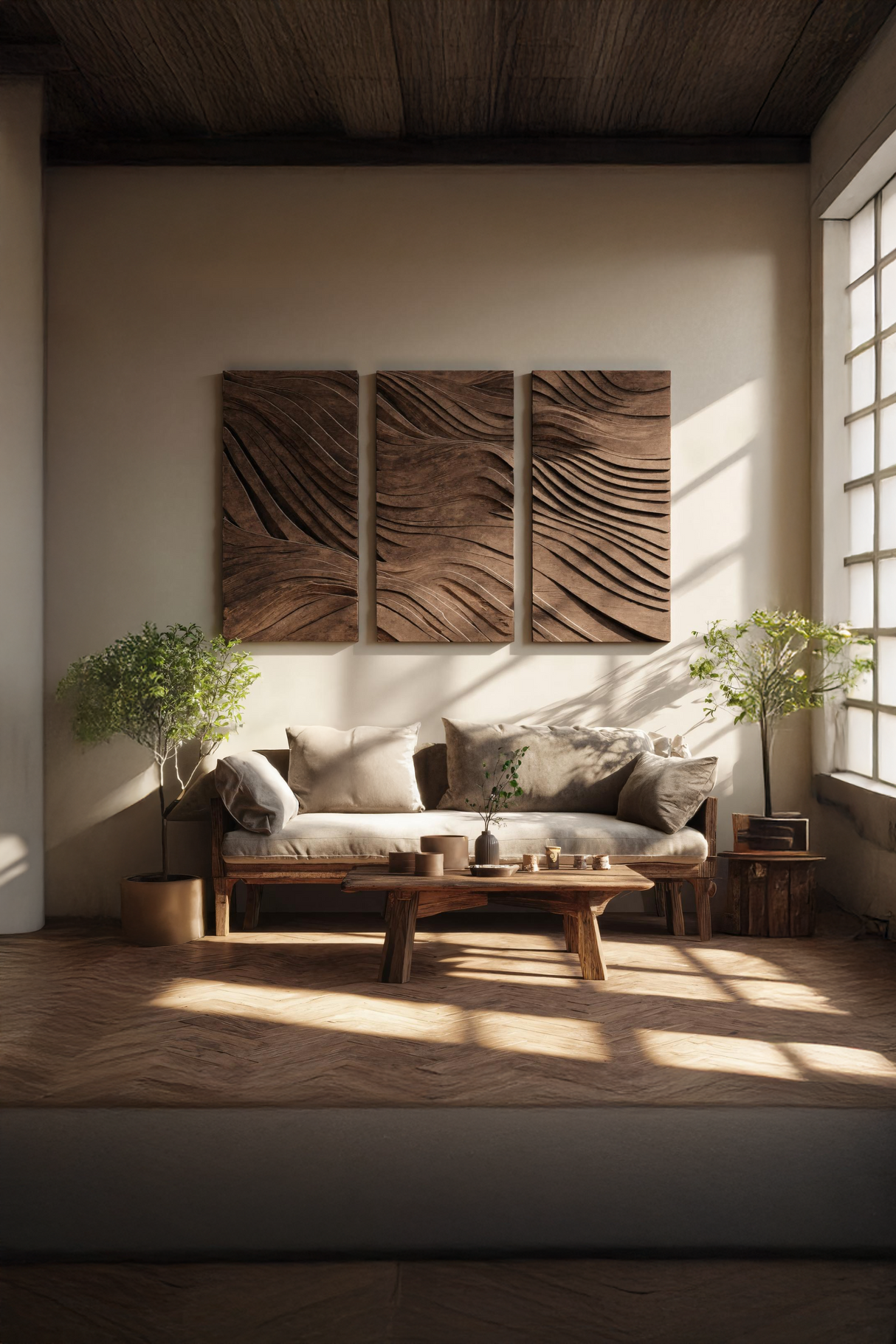 Modern Rectangle Solid Wood Wall Art For Bedroom