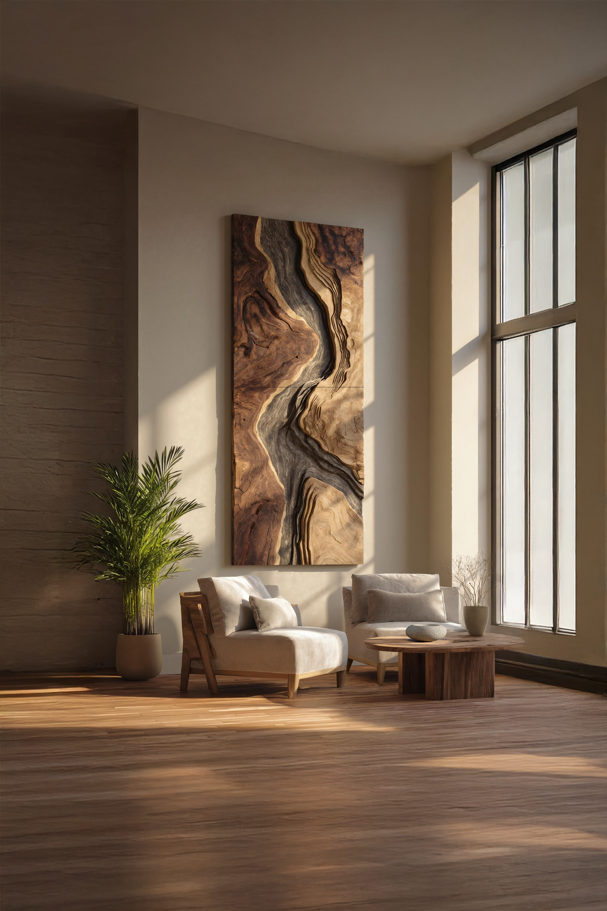 Handcrafted Wooden Wall Sculpture For Entryway Design