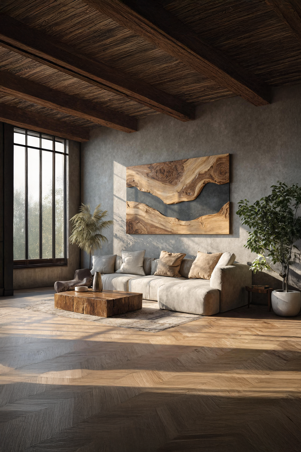 Modern Wooden Wall Art Sculpture For Bedroom Design