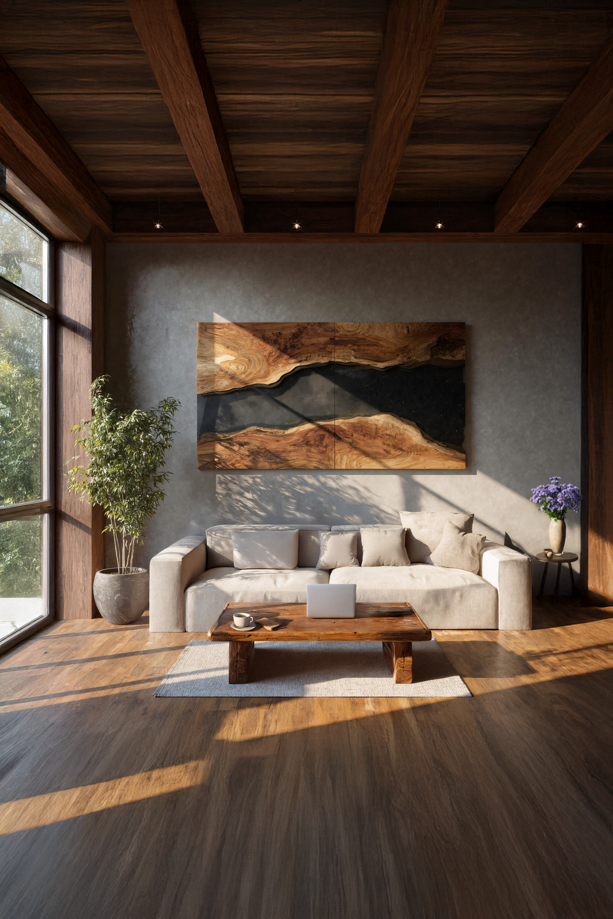 Farmhouse Solid Wood Wall Sculpture For Living Room