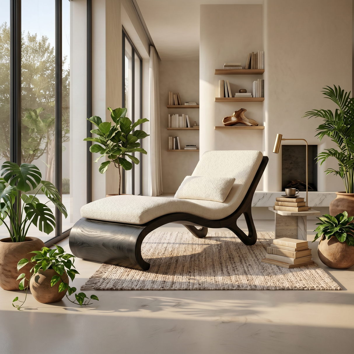 Tropical Luxury Daybed Organic Modern Villa Interior Design