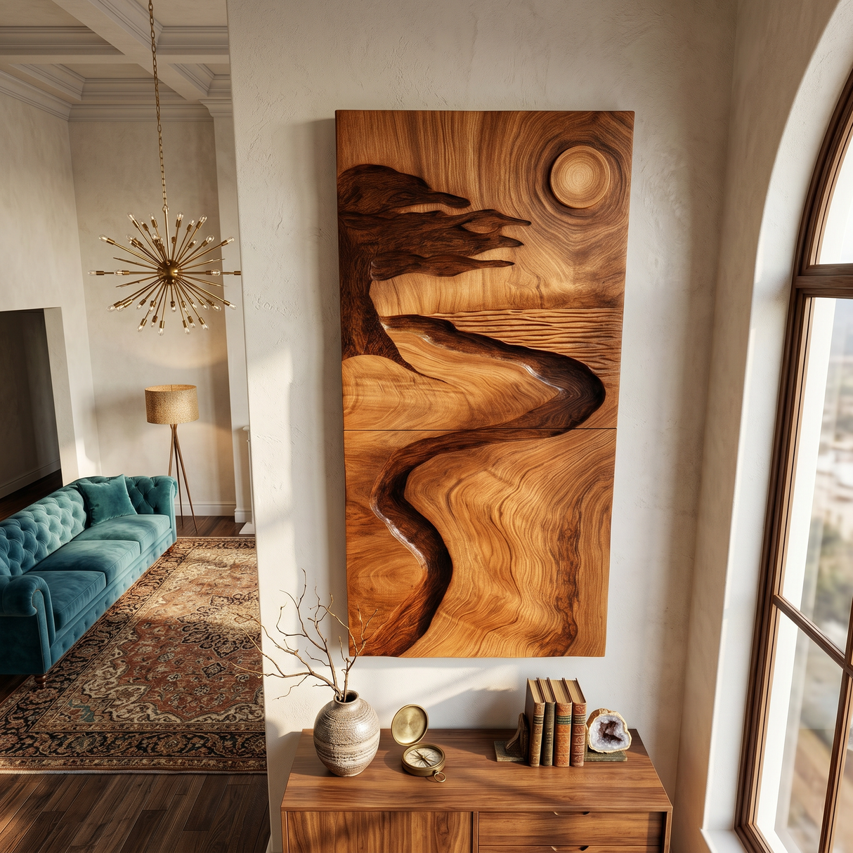 Organic Desert Wood Wall Art For Minimalist Contemporary Interior Design