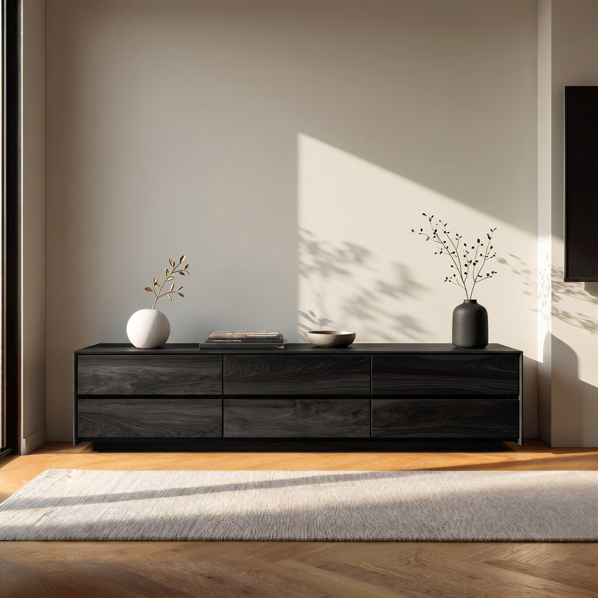 Modern Natural Wood Sideboard For Contemporary Living Room