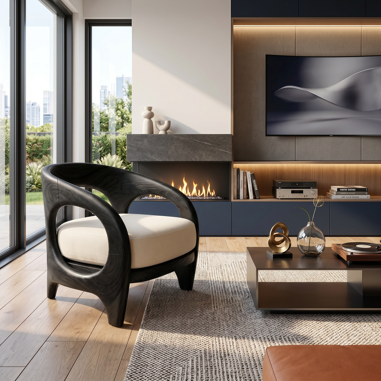 Organic Modern Sculptural Accent Chair Elegant Veranda