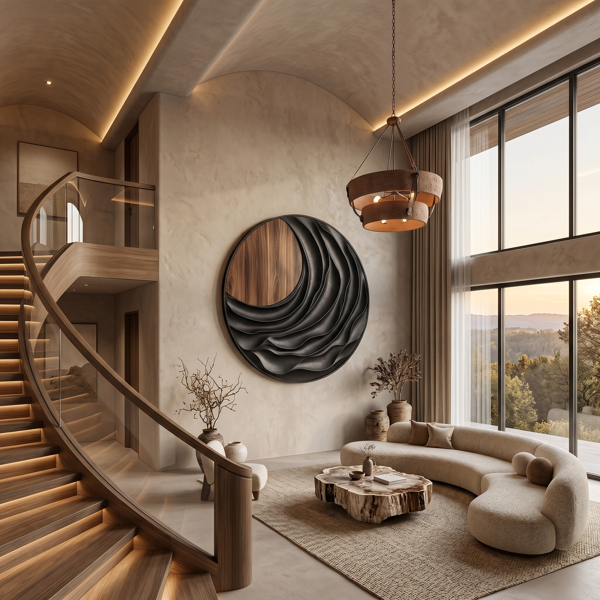 Modern Sculptural Wall Art For Mountain Retreat Interior