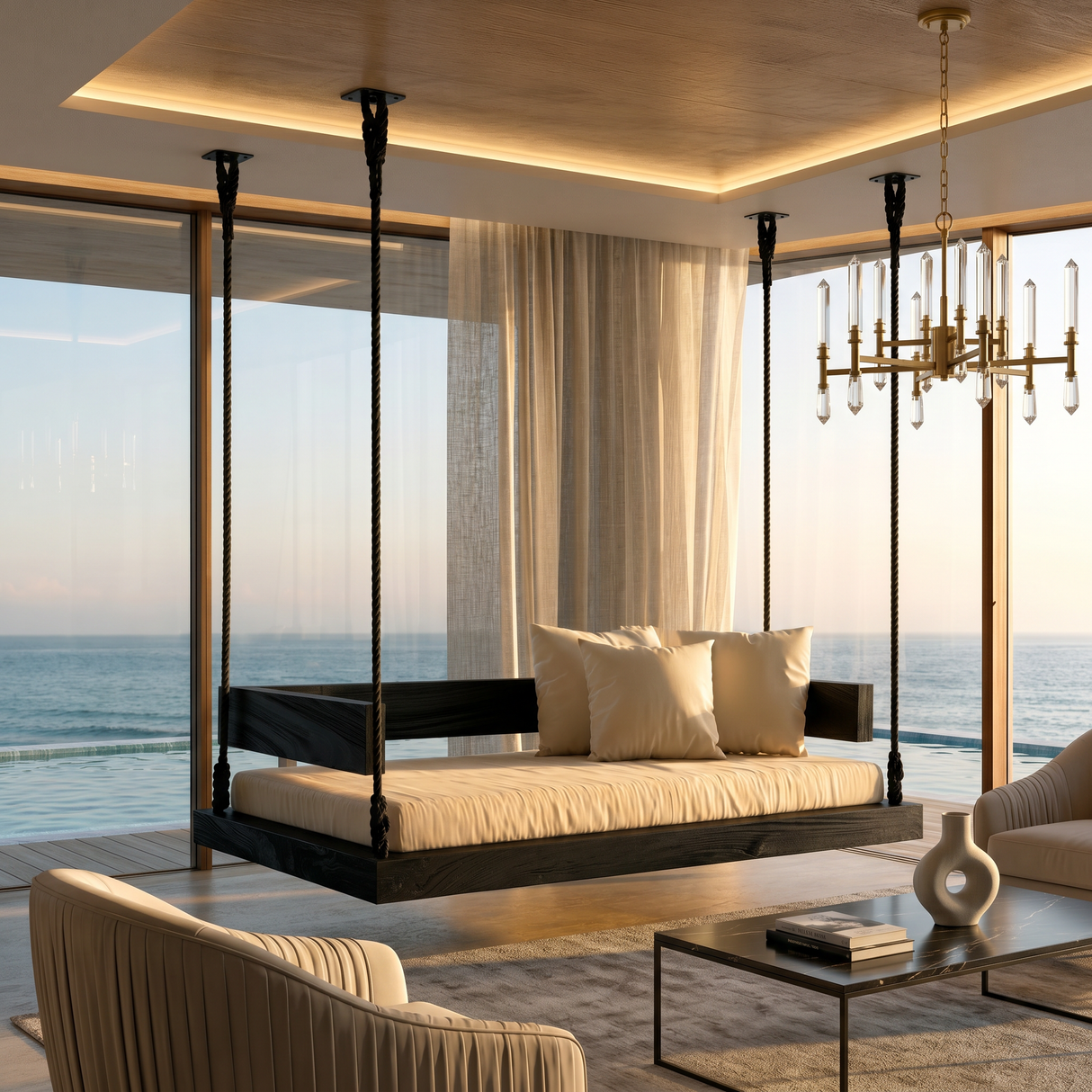 Resort Style Hanging Daybed Swing Retreat