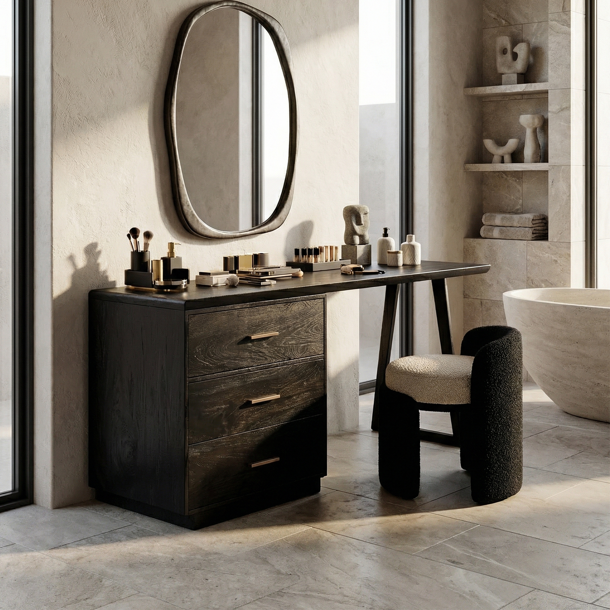 Modern Makeup Vanity Desk Studio Apartment Beauty Space Dressing Area