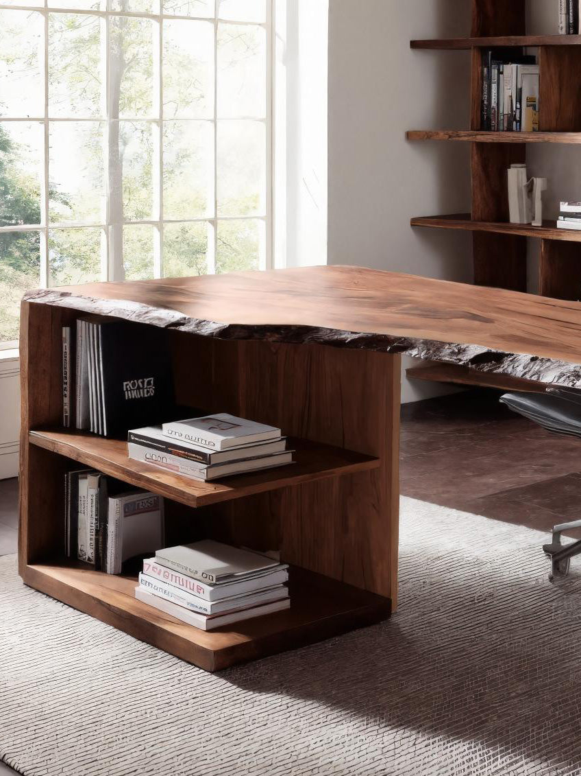 Modern Desk With Built-in Storage For Home Office