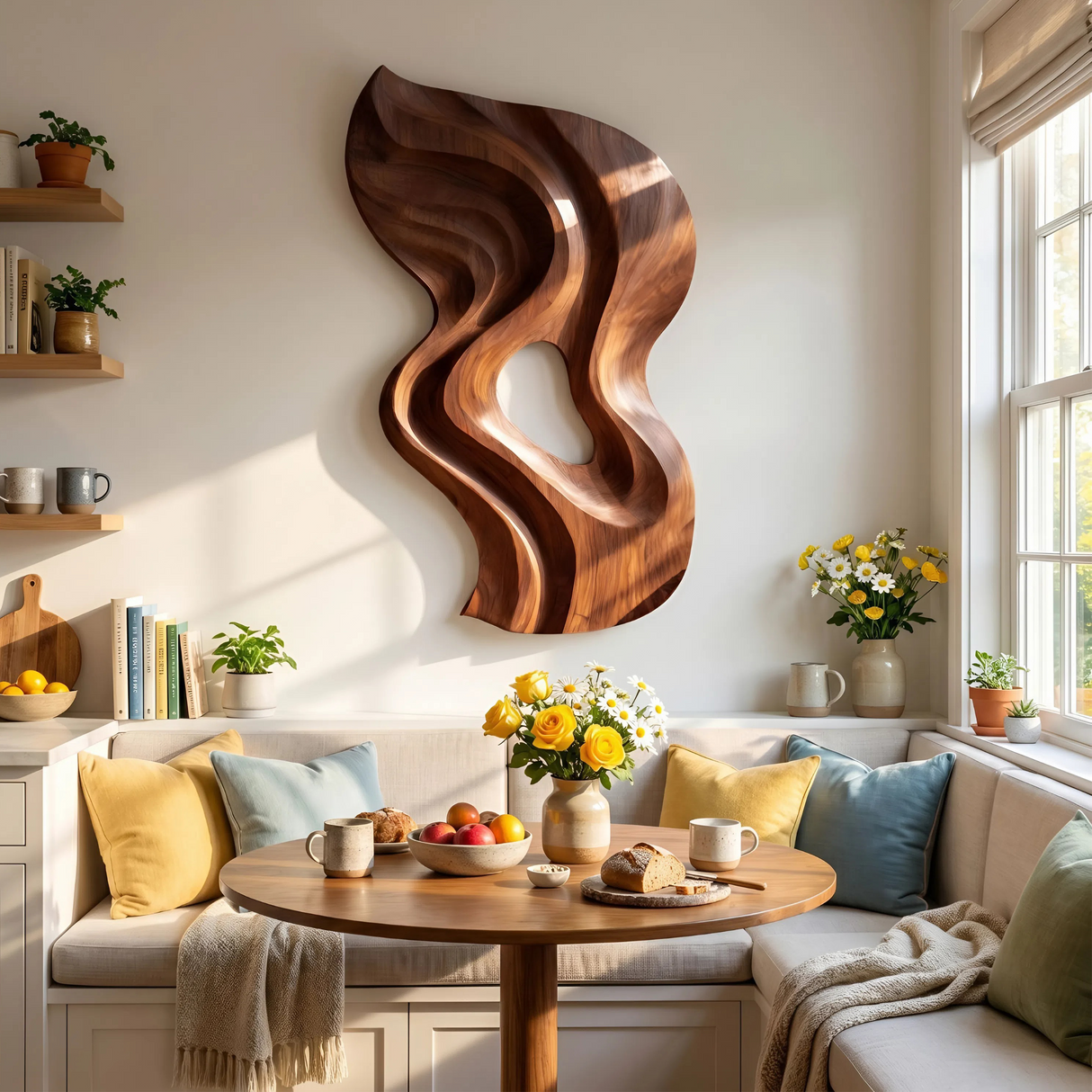 Minimalist Abstract Relief Wall Panel Decor For Study Space
