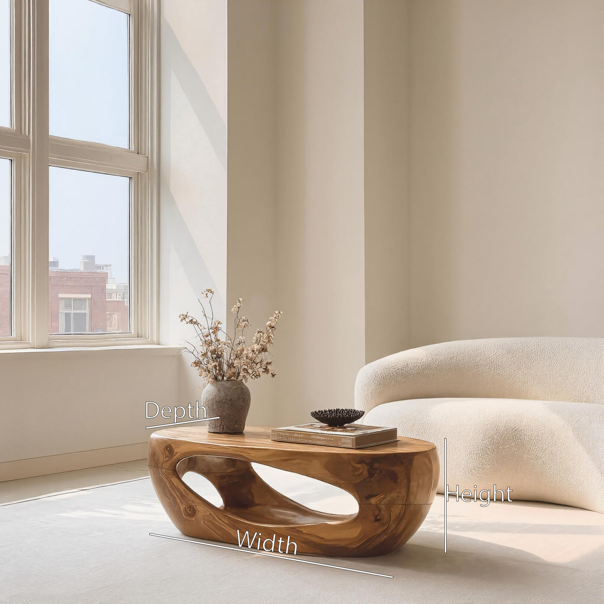 Mid Century Sculptural Coffee Table For Living Room