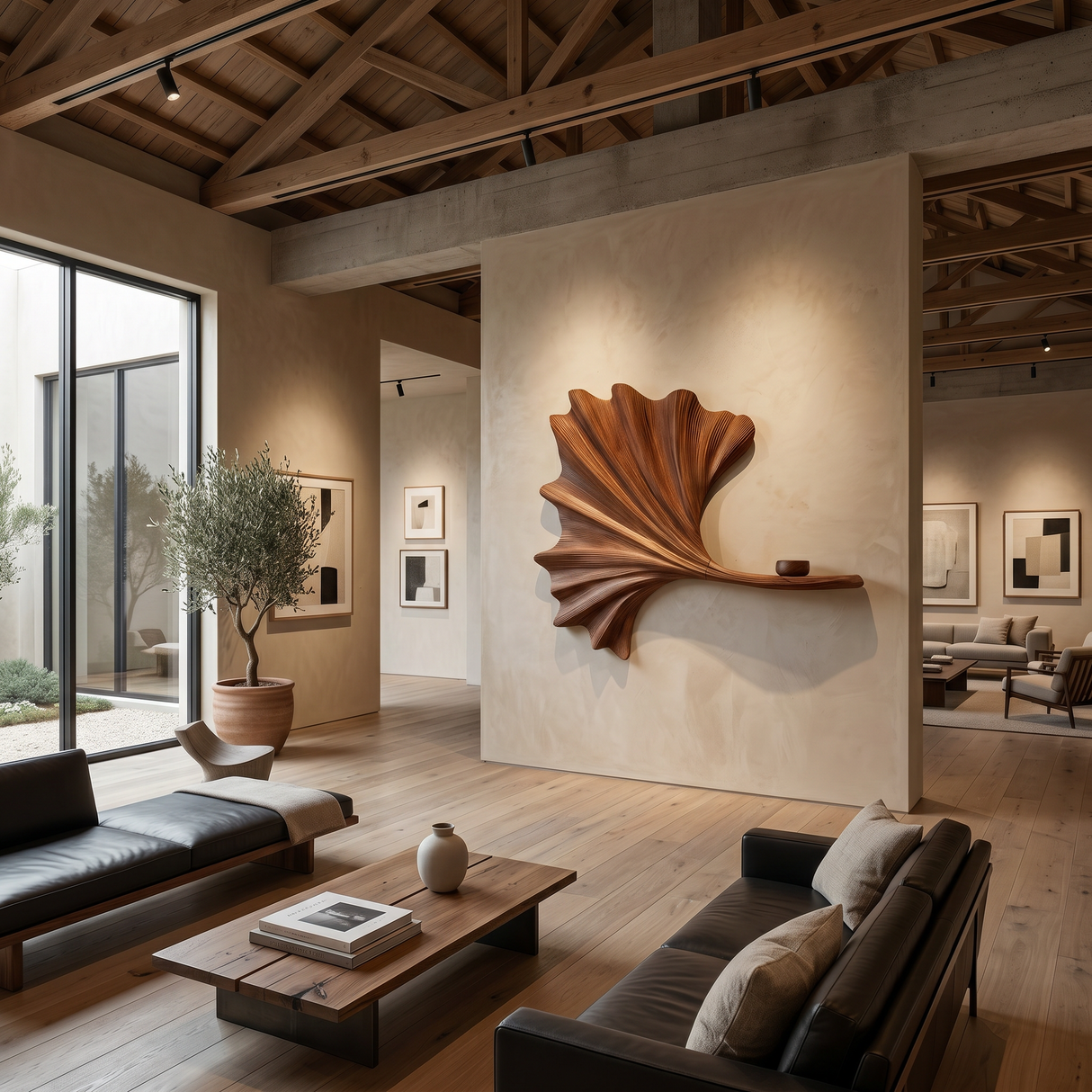 Contemporary Ginkgo Leaf Wall Shelf For Interior