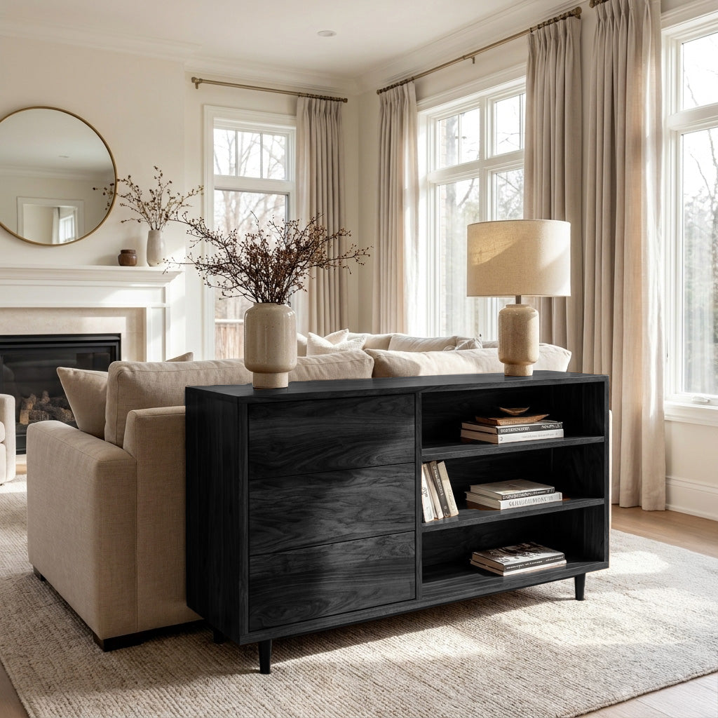 Elegant Natural Wood Console Table For Small Living Room