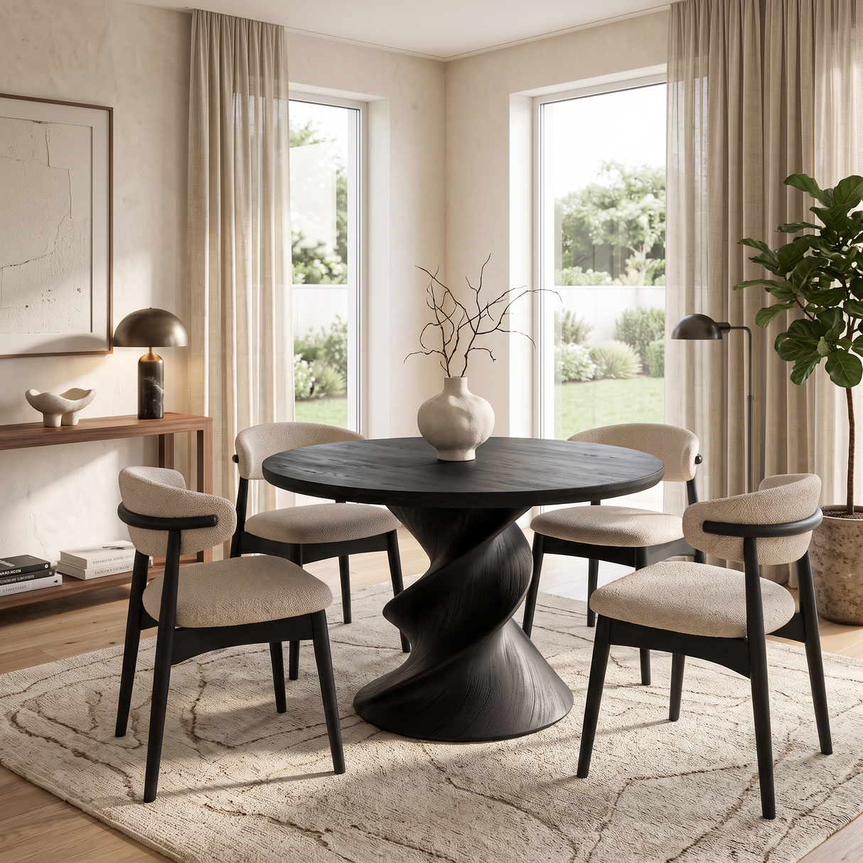 Modern Round Dining Table For Open Concept Dining Room