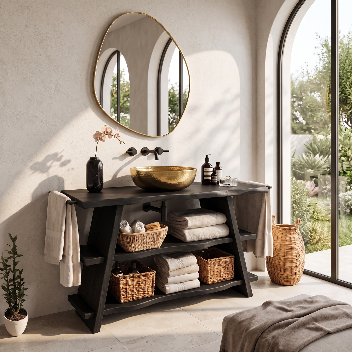 Rustic Vanity With Drawer For Compact Bathroom Spaces