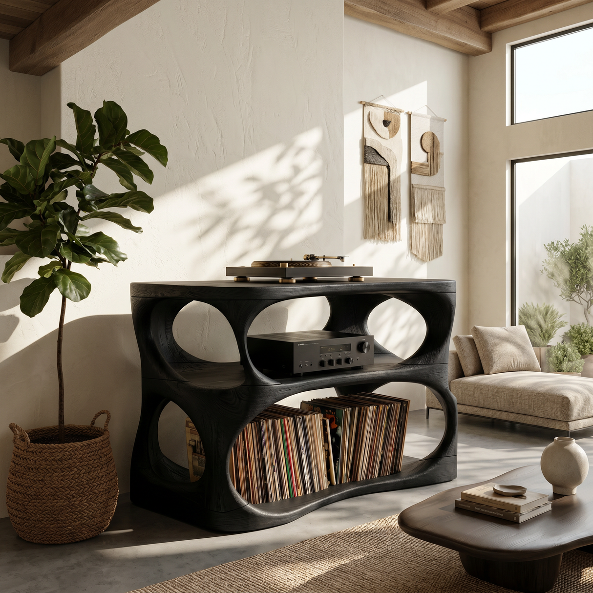 Modern Vinyl Display Stand For Entertainment Interior Space