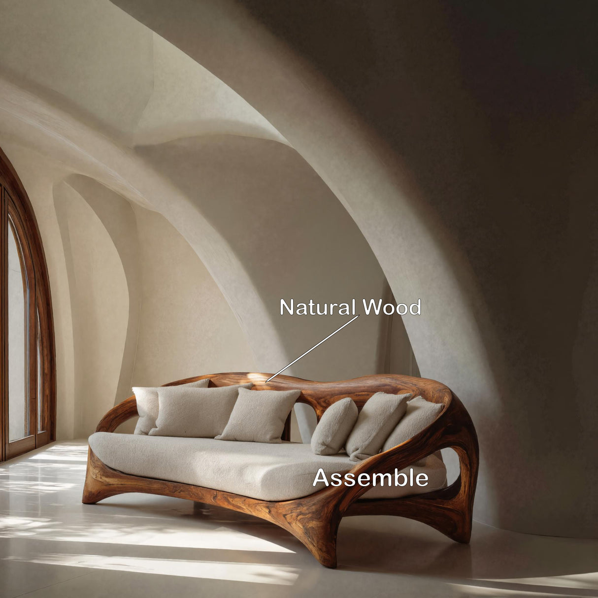 Organic Curved Sofa For Living Room Furniture