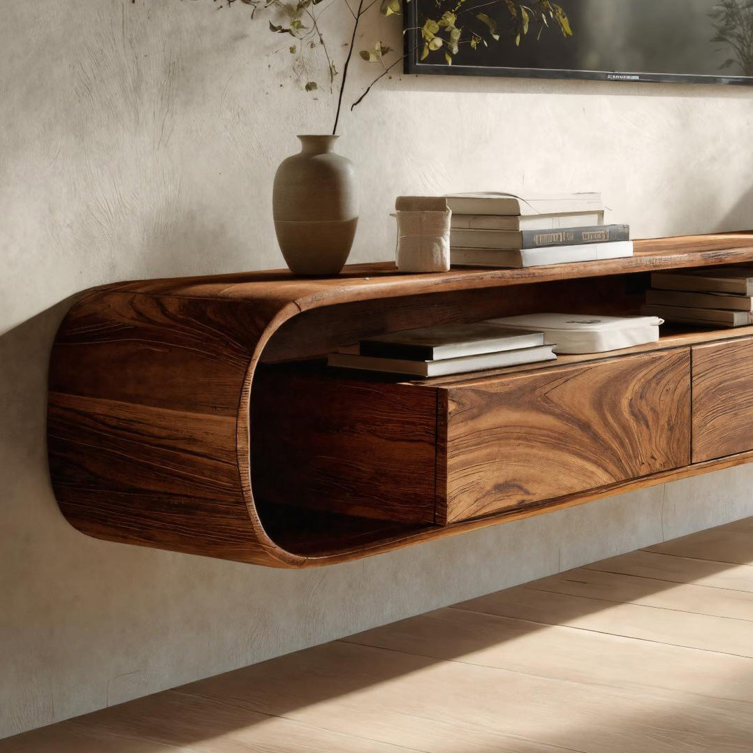Organic Modern Floating TV Console For Living Room