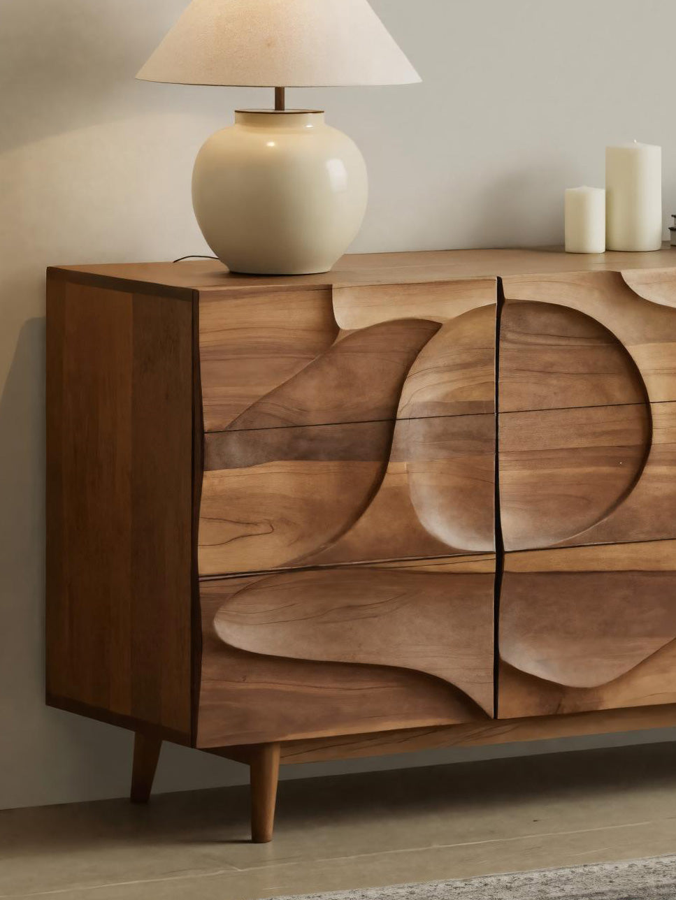 Contemporary Carved Sideboard For Living Room Or Dining Room