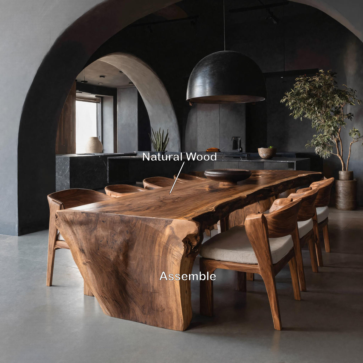 Organic Wabi Sabi Dining Table For Dining Room