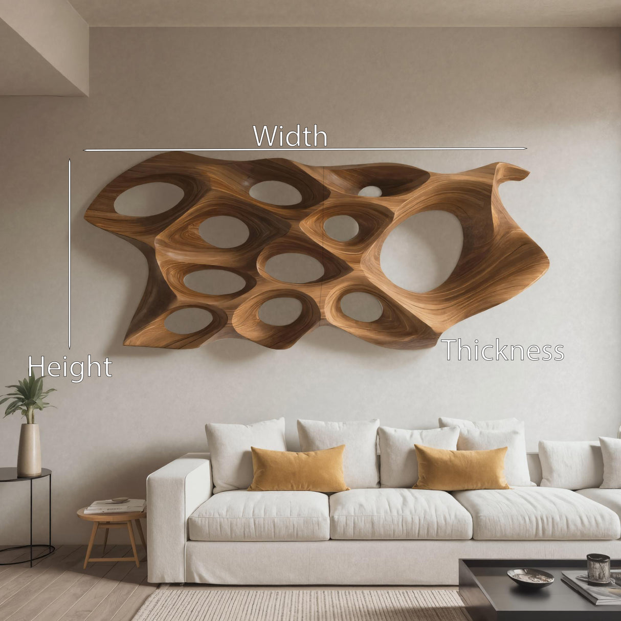 Organic Sculptural Wall Art Panel For Living Room Or Bedroom