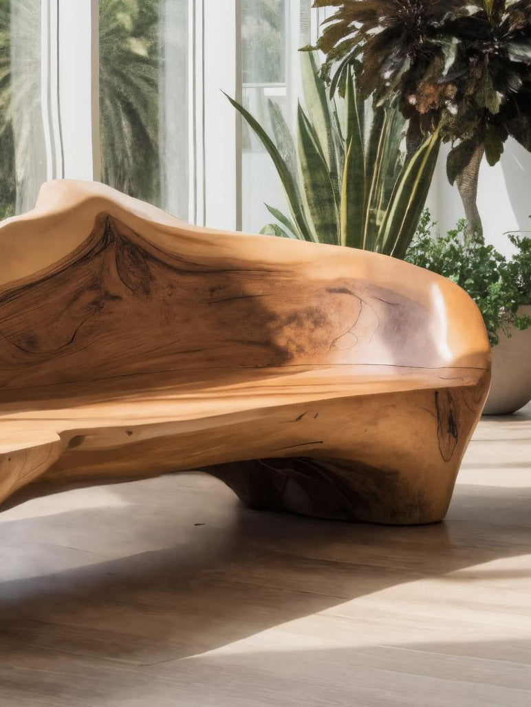 Sculptural Bench With Organic Design For Living Room