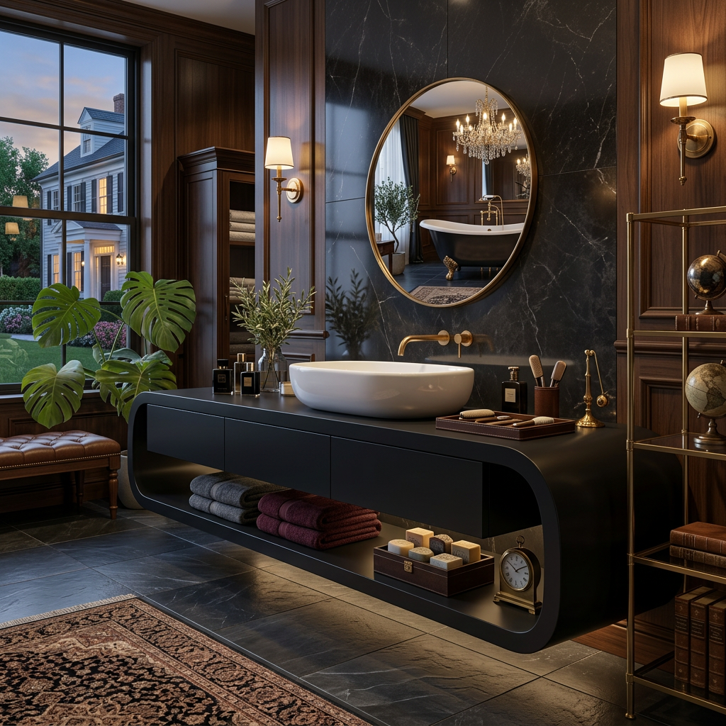 Modern Wall Mounted Bathroom Vanity With Drawers For Bathroom