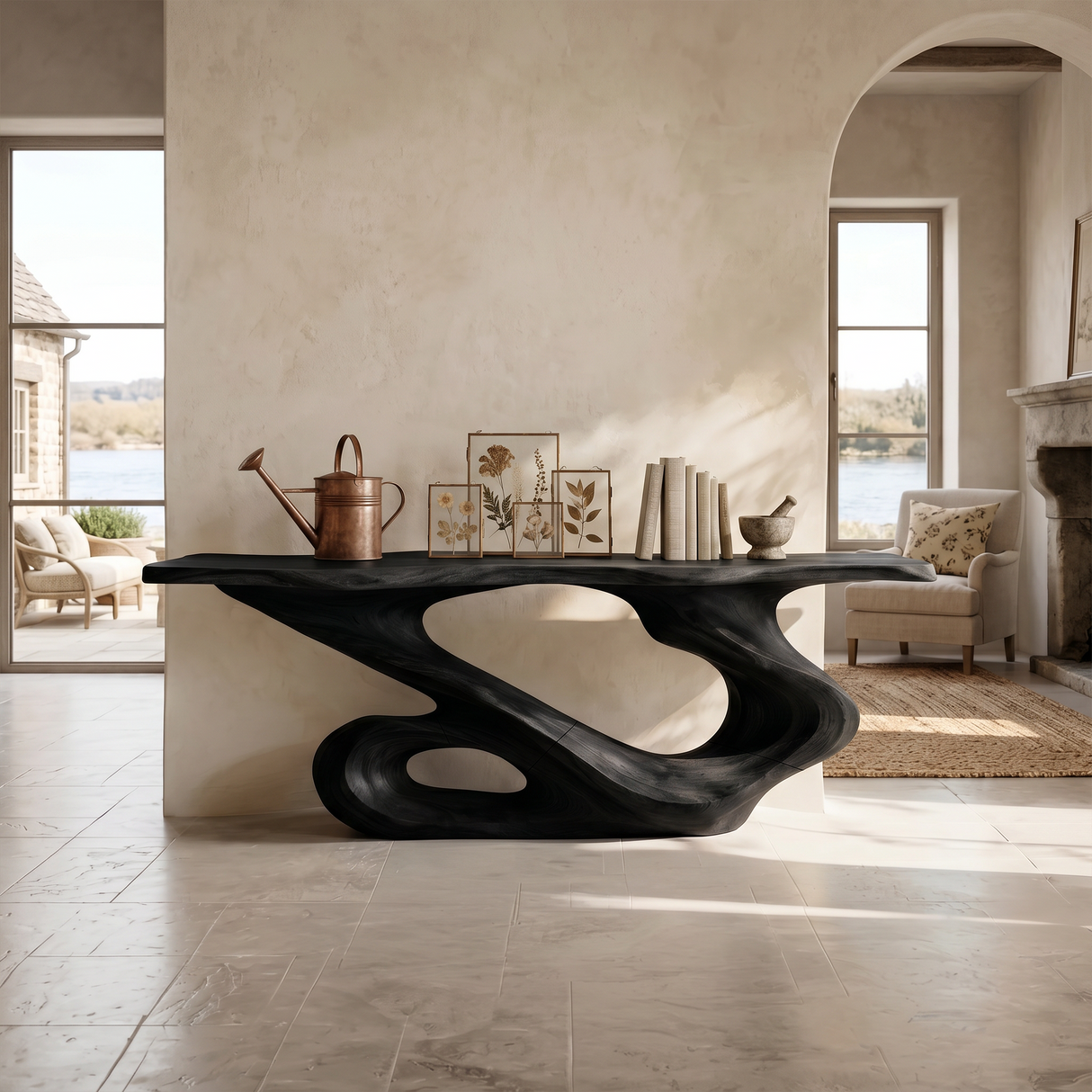 Rustic Live Edge Console Table Modern Residence