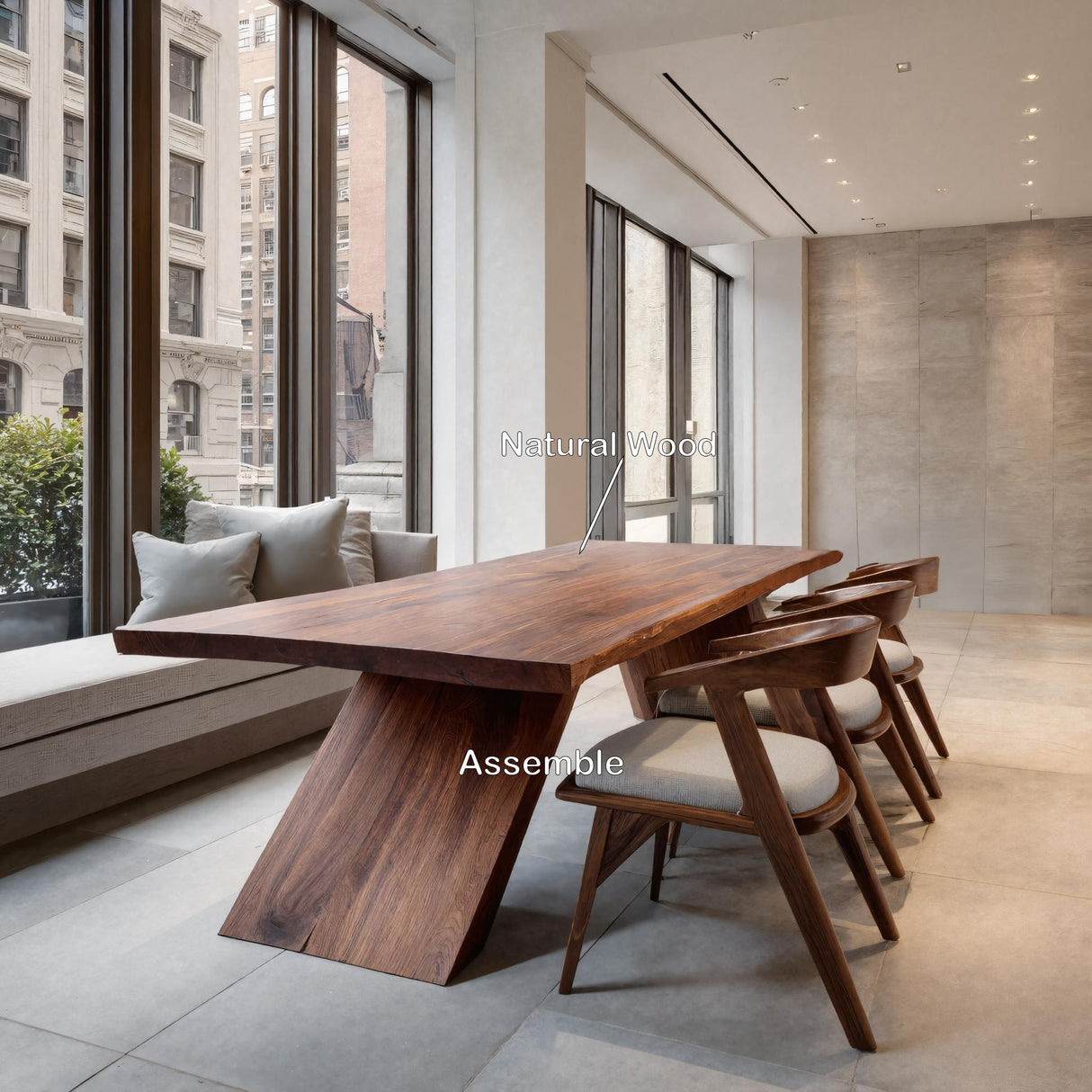 Modern Minimal Wooden Dining Table For Dining Room