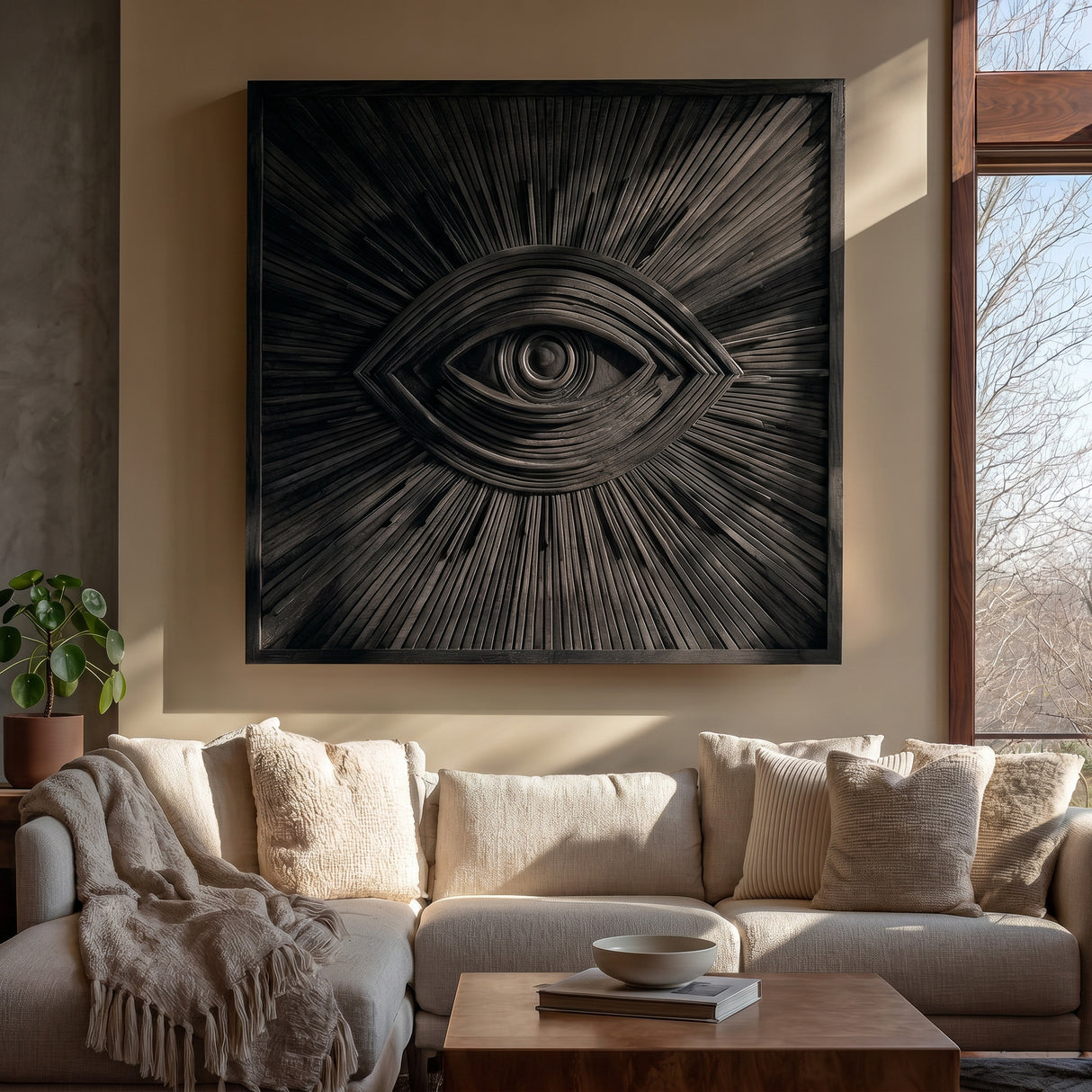 Modern Wooden Eye Wall Art For Living Room Decor